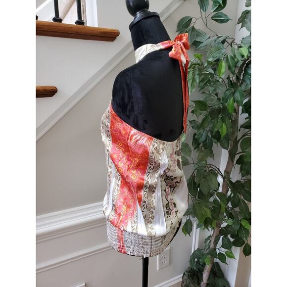 M.K.M Designs Women's Multicolor Polyester Halter Neck Sleeveless Top Blouse M - Picture 4 of 9
